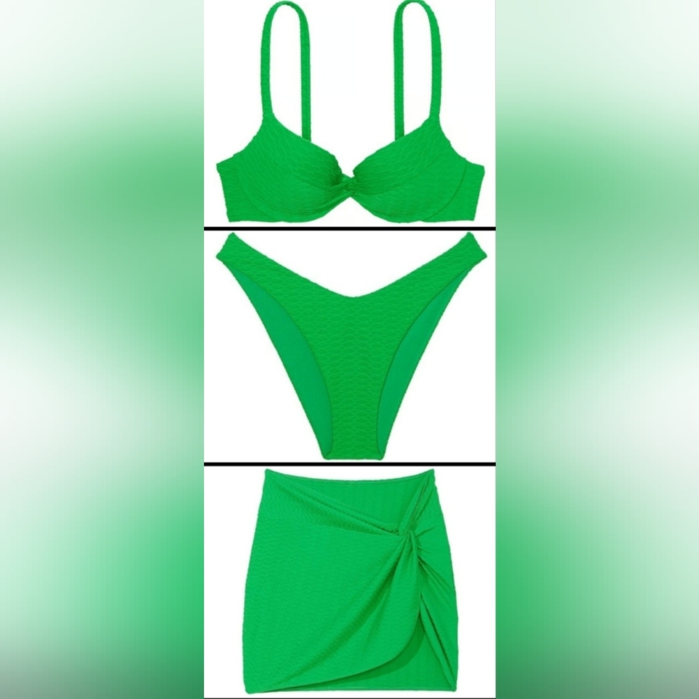 32A/XS/XS/S VS Swim Removable PushUp Bikini Top Brazilian Sarong Bikini Set